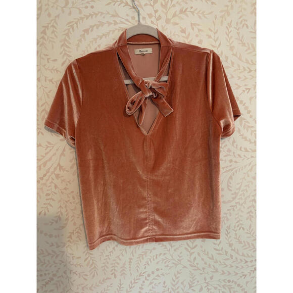 Madewell Tops - FALL CLEARANCE Madewell Velvety Peach Top with Tie-Detail